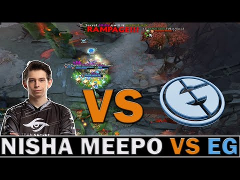 SECRET NISHA MEEPO RAMPAGE!!! vs EG Dota 2 - Nisha Perspective