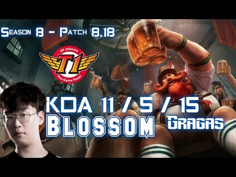 SKT T1 Blossom GRAGAS vs RUMBLE Jungle - Patch 8.18 KR Ranked