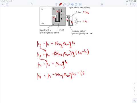 Fluid Statics Example - manometry 01