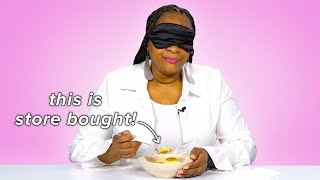 Moms Try Each Others Banana Pudding Blindfolded