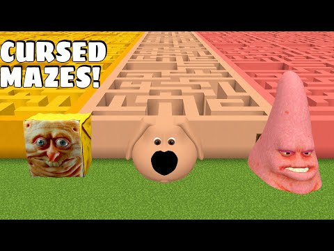 What is the BIGGEST MAZE BEN OR SPONGEBOB OR PATRICK in Minecraft - Gameplay - Coffin Meme