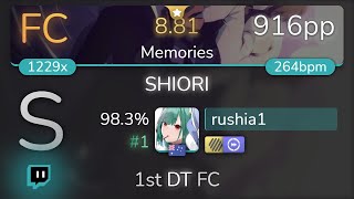 Download lagu [Live] rushia1 | ClariS - SHIORI [Memories] 1st  HDDT FC 98.3% {#1 916pp FC} - osu! mp3