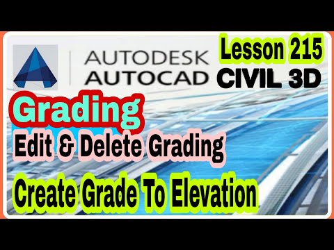 #Lesson215 #LandSurveyor #CiviL3D #Grading | Grade To Elevation & Edit & Delete Grading #Urdu #Hindi