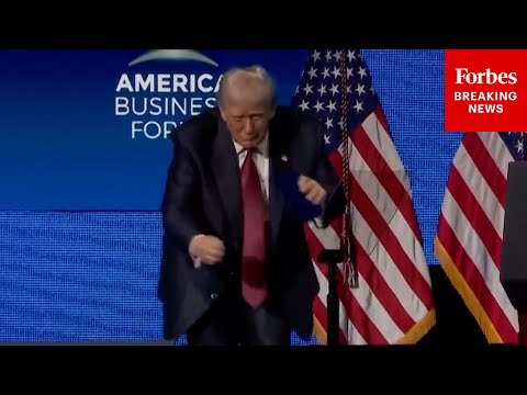 JUST IN: Trump Breaks Out The 'Trump Dance' To 'YMCA' At Business Forum In Miami, Florida