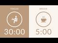 30 5 Pomodoro Timer With Brown Noise 2 Hour Study With Me For Deep Focus ADHD