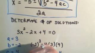 Using the Discriminant for Quadratic Equations
