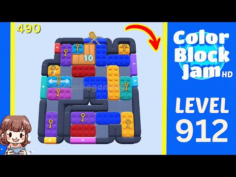 Color Block Jam Level 490 (912) Solution Walkthrough