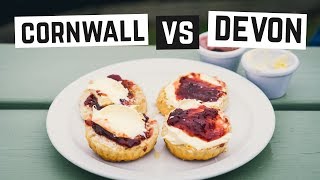 English Food - Cream Tea CORNWALL VS DEVON! + Minack Theater - Cornwall, England