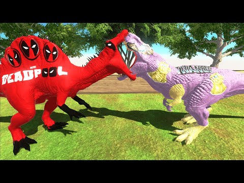 DEADPOOL SPINOSAURUS FOREST DEATH RUN - Animal Revolt Battle Simulator