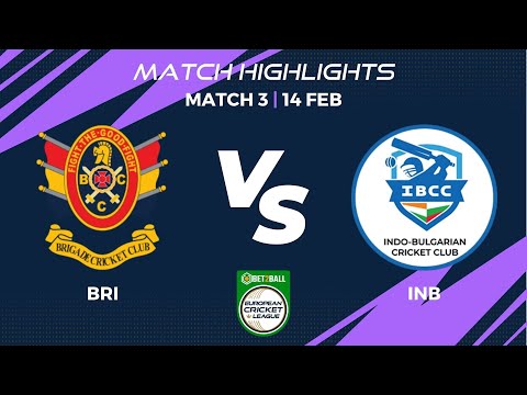 Match 3 - BRI vs INB | Highlights | Bet2Ball European Cricket League Day 1, Group B |ECL22|ECL22.027