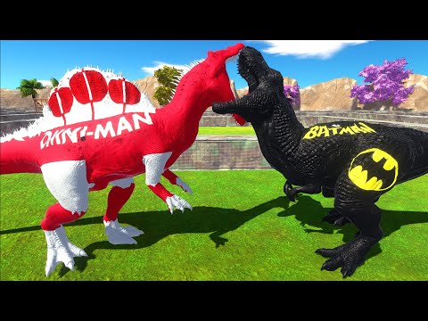 OMNI MAN SPINOSAURUS vs BATMAN T-REX DEATH RUN - Animal Revolt Battle Simulator