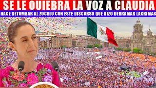 MIRA:A REVENTAR EL ZOCALO, LA PRESIDENTA CON NUDO EN LA GARGANTA CASI AL BORDE DE LAS LAGRIMAS