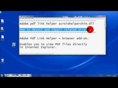 Adobe pdf link helper acroiehelpershim.dll Errors Repair