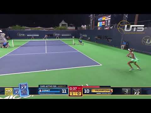 Hotshot: Alizé Cornet hits explosive forehand winner against Brenda Fruhvirtova.