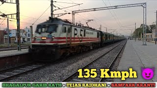 [10 In 1] Fast TRAINS !! Wap-5 BHAGALPUR Garib RATH + Tejas RAJDHANI + India's FASTEST Trains I.R.
