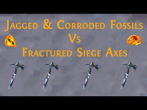 [Path of Exile 3.6] Fossil Crafting 569 Pdps Siege Axe On Quest For Bleed Focused Siege Axe