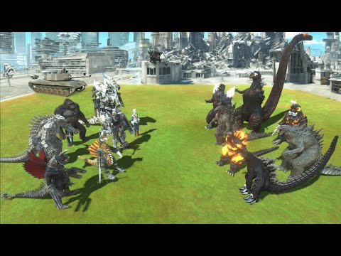 Team Weapon Mechagodzilla x Kong x Zone Fighter vs ALL Godzilla + Shin Godzilla + Godzilla 2021