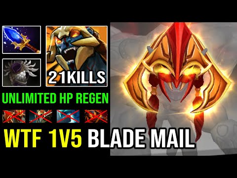 BRUTAL 1v5 Unkillable Blade Mail Huskar Max Range Life Break OP Aghanim Burn DPS Carry Mid Dota 2