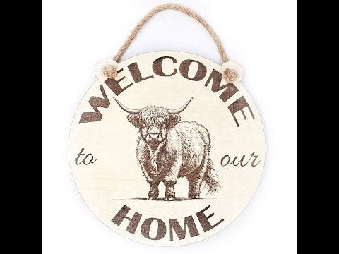 Highland Cow Welcome to our Home Plaque