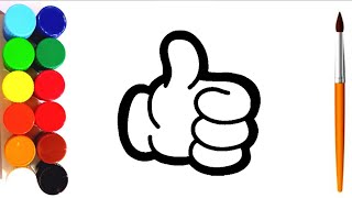 HOW TO DRAW THUMBS UP 👍FOR KIDS | DRAWING, PAINTING AND COLORING #thumbsup #drawingforkids #kidsart