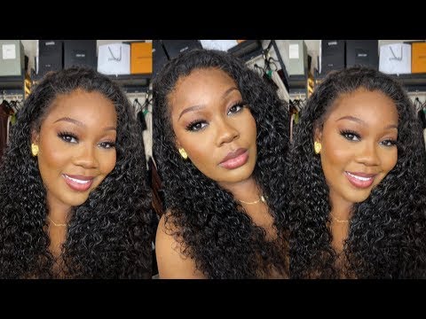 18inch natural color Peruvian Virgin Hair Body Curl lace front wig