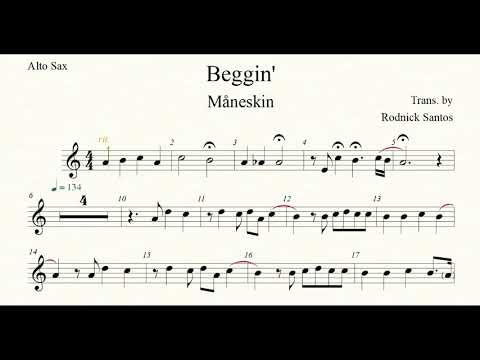 Beggin  Alto Saxophone Sheet Music