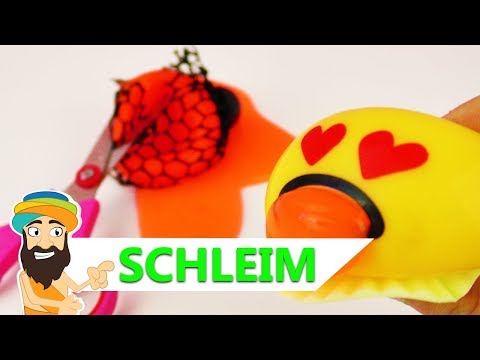 Emoji-Gudetama isst SCHLEIM aus dem SQUISHY Mesh Ball | Spielzeug Guru