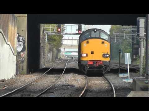 Seaton to Sellafield Nuclear Flask  6M60 DRS Class 37 37038 and 37229 Heworth 14th Oct 2011.wmv