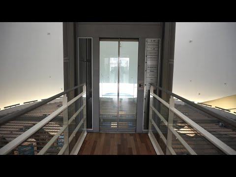 Special architecture! Scenic 1995 OTIS Europa 2000 traction elevator @ Rotunden, Hellerup, Denmark