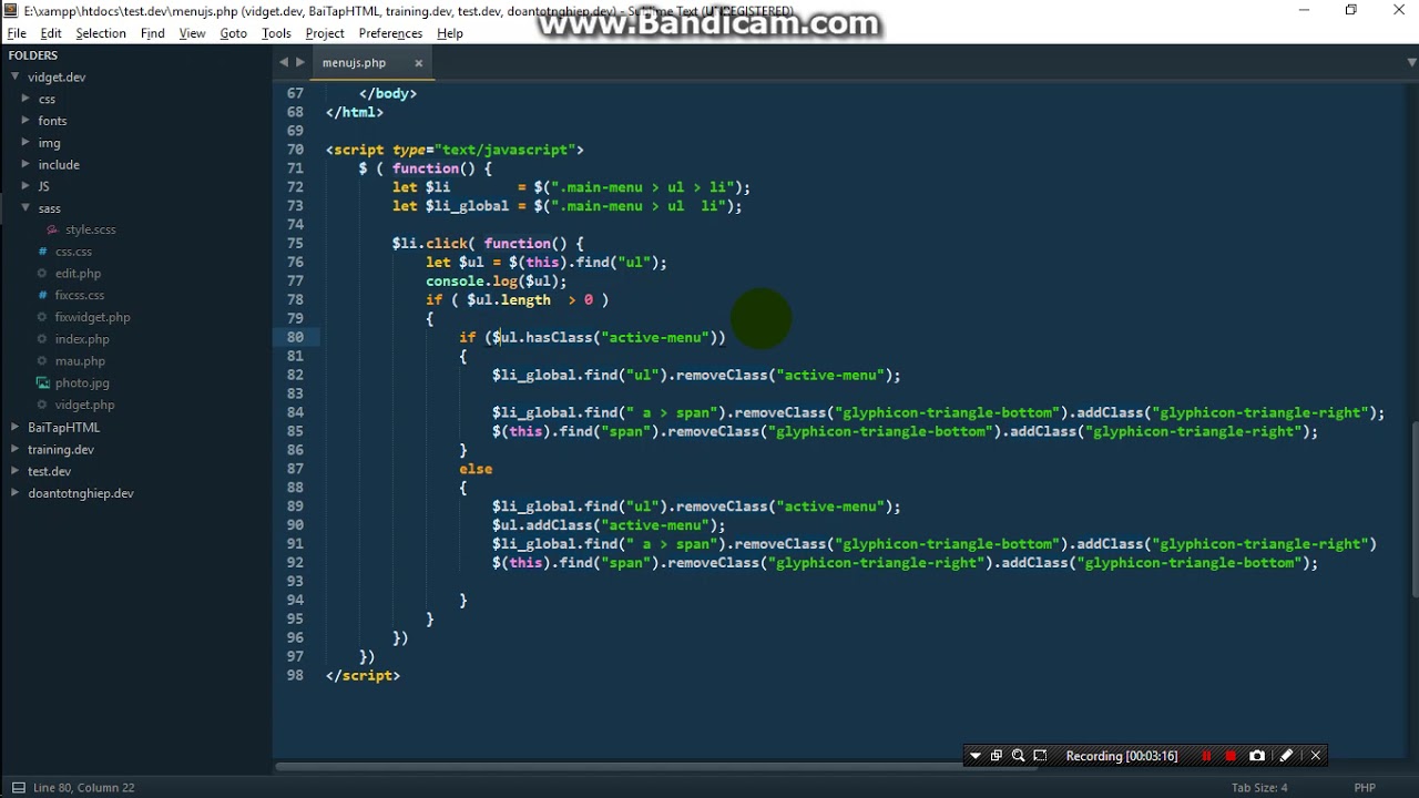 Tạo Menu 2 cấp bằng jquery