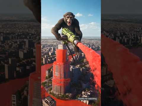 Baby's Cry Fills the watermelon juice Pool Again vs Monkey's Heart 😭 #story #ai #cute #shorts