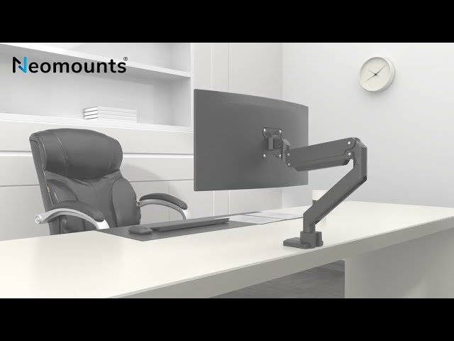 Video teaser for Neomounts NM-D775BLACKPLUS monitor desk mount for curved screens