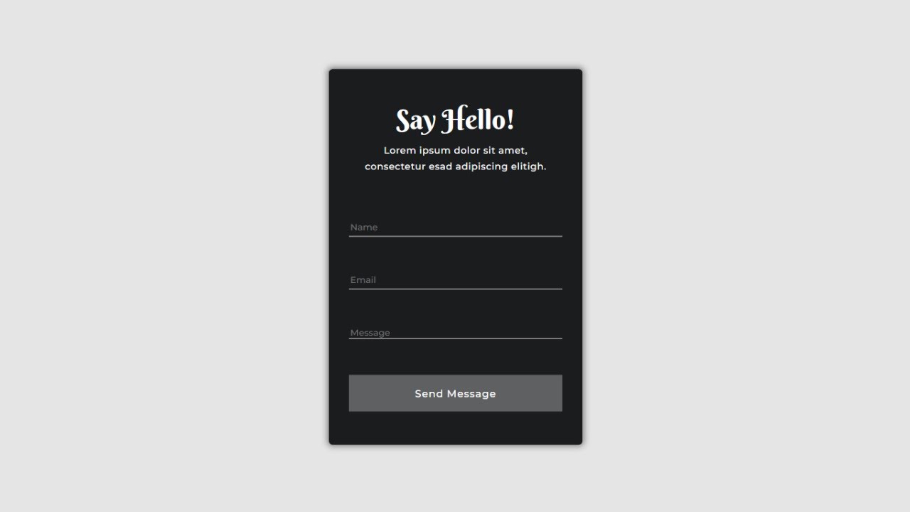 How To Make Contact Us Page In Html And Css | Clean Contact Form Design In Html Css