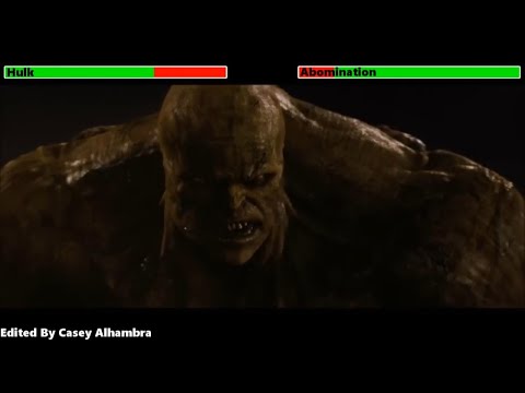 The Incredible Hulk (2008) Final Battle with healthbars