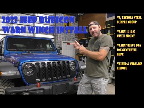 2022 Jeep Rubicon Warn VR EVO 10-S Winch Install, Factory Bumper, Warn 101255 Mount, Wrangler