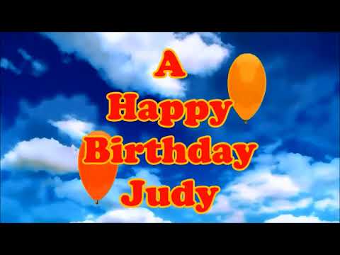 Judy Happy Birthday floating balloons