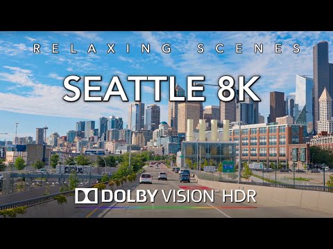 Road Trip USA Part 13 - Driving Seattle 8K Dolby Vision HDR - Washington State