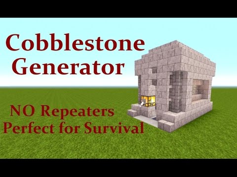 Minecraft Tutorial : Automatic Cobblestone Generator,  NO Repeaters