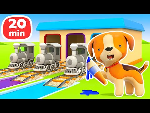 New mission for colorful trains! Ans more adventures of Helper cars & farm vehicles in cartoon.