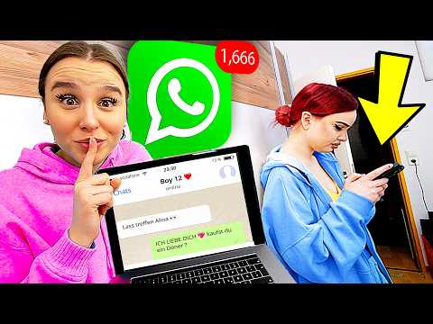 Schwester HEIMLICH beobachten 😳❤️‍🔥 durch iPhone ! (Mit Crush schreiben) - Celina