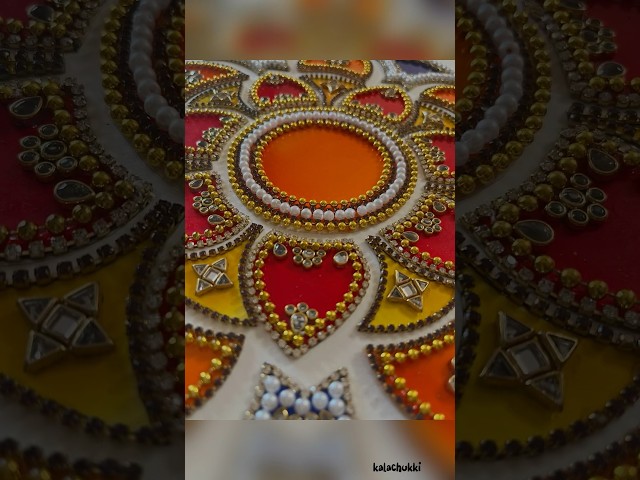 Acrylic kundan rangoli design diy by all in one  - video 2