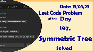 YouTube video '101 || Symmetric Tree II || C++ || Leetcode Daily Challenge'