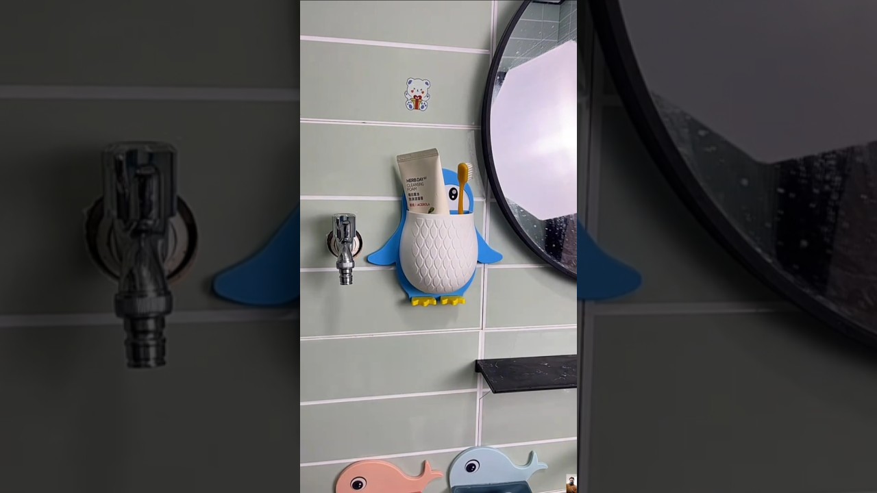 wall adhesive bathroom utilities storage box stylish design #shorts