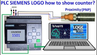 TIA Portal V17|PLC LOGO connect with proximity sensor for show counter on PLC