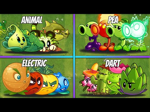 4 Team DART | PEA | ELECTRIC | ANIMAL - Who Will Win? - PvZ 2 Team Plants Battlez