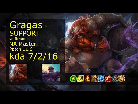 Gragas Support & Kai'Sa vs Braum & Jinx - NA Master 7/2/16 Patch 11.6 Gameplay