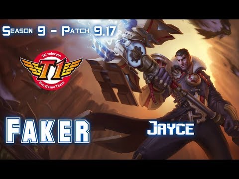 SKT T1 Faker JAYCE vs AATROX Mid - Patch 9.17 KR Ranked