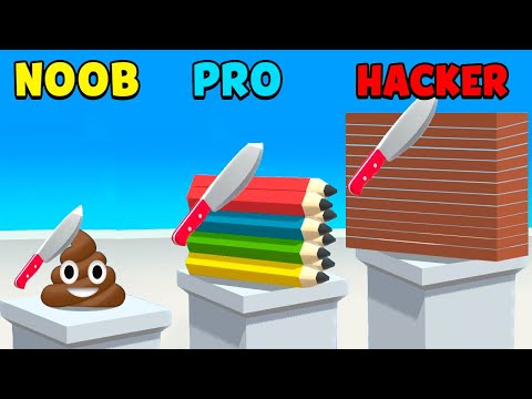 NOOB VS PRO VS HACKER Slice It All Gameplay - All levels