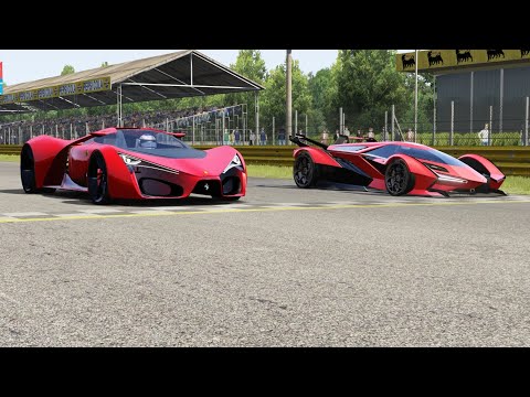 Ferrari F80 Concept vs Lamborghini V12 Vision GT at Monza Full Course