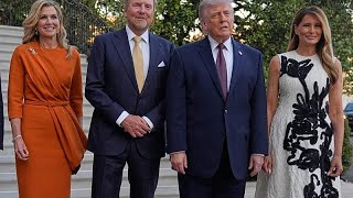 Trump recibe a los reyes de Países Bajos en la Casa Blanca para cenar y pasar la noche